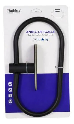Toallero Soporte Anillo Porta Toalla Baño Pared 22cm Aro Negro