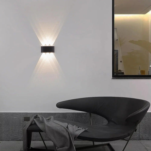 Set X8 Aplique Pared Bidireccional Lampara Exterior 3 Luces