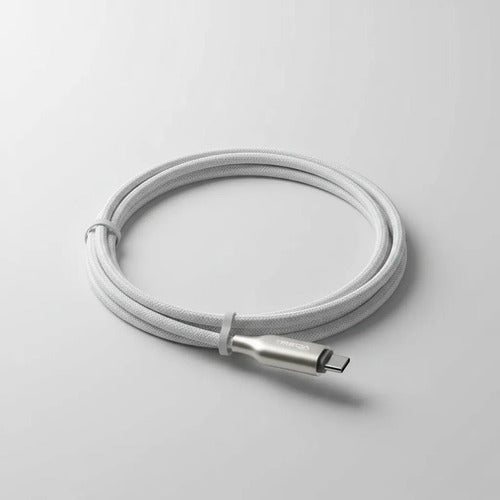 Cable Usb C A C 1.2m 5a Indicador Display Led Reforzado Plateado