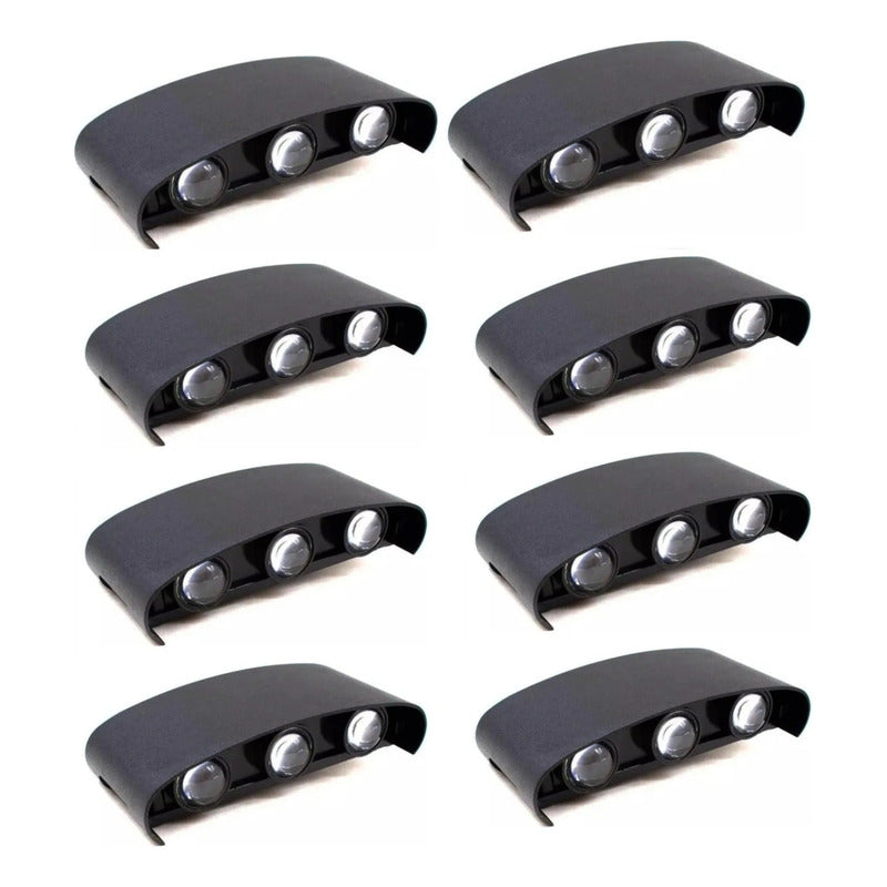Set X8 Foco Pared Aplique Exterior Luminaria Bidireccional