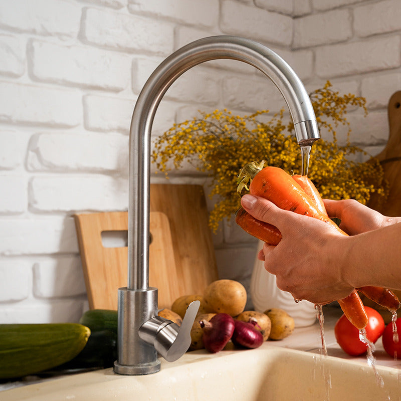 Monocomando Mesada Cuello Cisne Canilla Grifo Cocina Metal