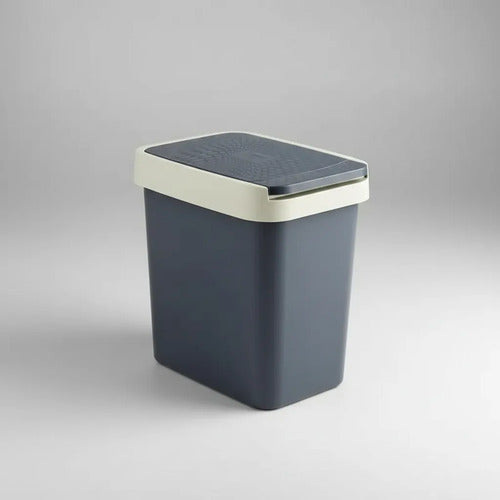 Papelera Cesto Basura Plástico Tapa Apertura 35x25cm Baño Azul