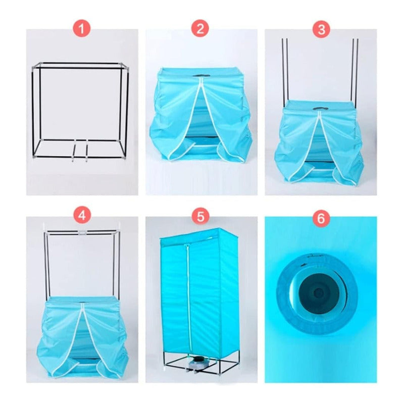 Secador De Ropa De Pie De Bolsa 1000w + 12 Perchas