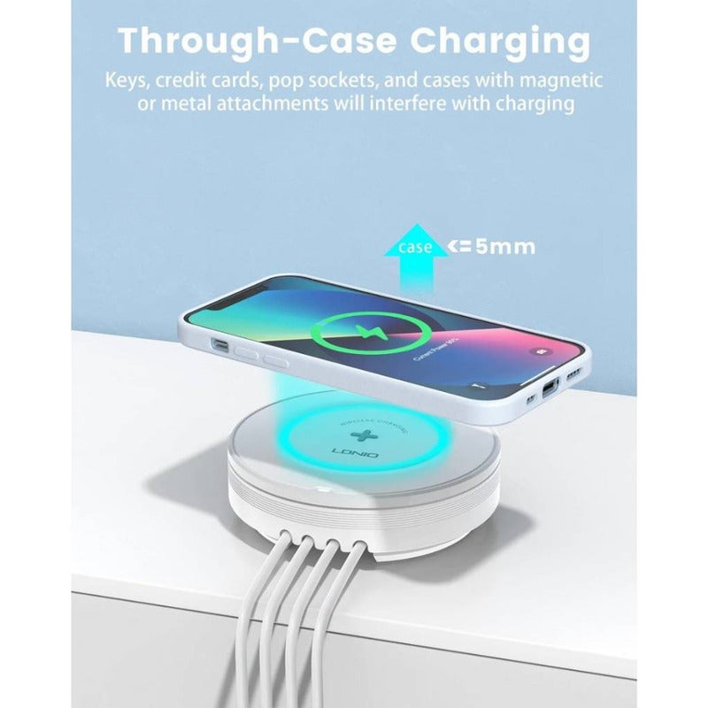 Cargador Inalambrico 32w Carga Rapida Usb + Usb C Tipo C