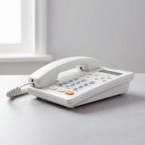 Telefono Fijo Con Captor De Llamadas Numeros Grandes Blanco Y Negro