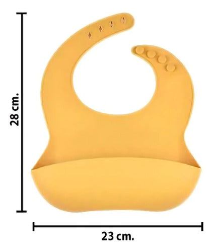 Babero Bebe De Silicona Recolector Con Bolsillo Liso Varios Unico