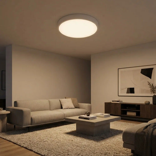 Panel Led Redondo Plafón 24w Luz Fría 7000k 28cm Blanco