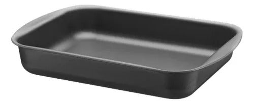 Asadera Fuente Rectangular Antiadherente 34x26cm Hondo Negro