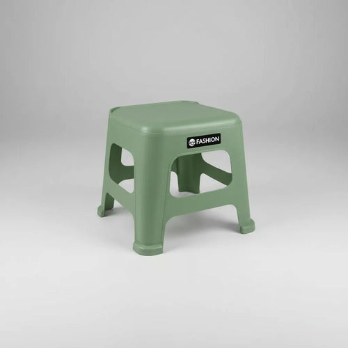 Banco Taburete Banquito Plástico Multiuso 22x22x24,5cm Mate Verde