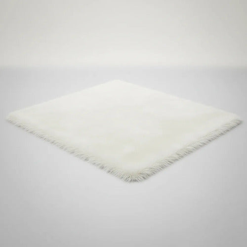 Alfombra Felpa Suave Base Gamuza Decorativa Afelpada 50x80cm 80 M 50 M Blanco