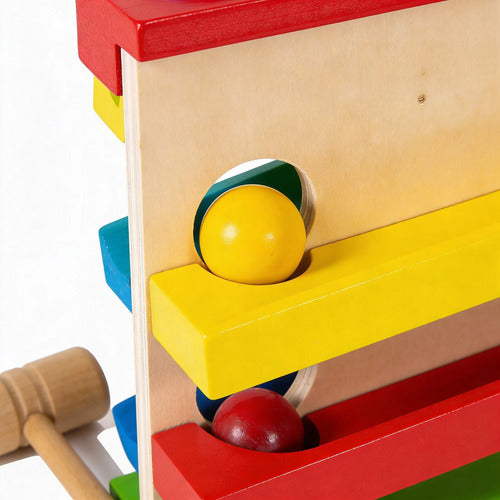 Juegos Didacticos Infantil Madera Martillo Pelotas Habilidad Madera Natural Clara Con Acabados Pulidos