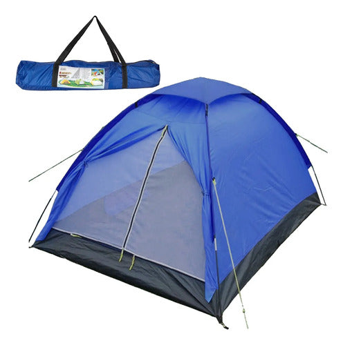 Carpa Iglu Camping Impermeable 4 Personas Bolso 2x2x1.40m Azul