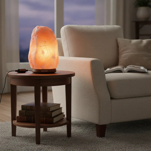 Lampara De Sal Natural Del Himalaya 3-5 Kg Dimmer Regulador Amarillo