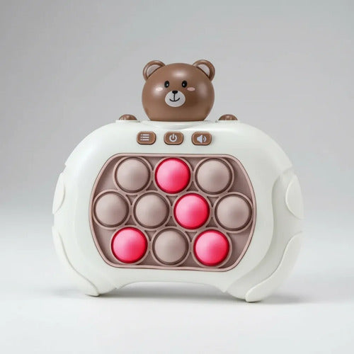 Juego Consola Pop It Electrónica Oso Luces Sonidos Infantil Beige / Crema Con Detalles Marrones