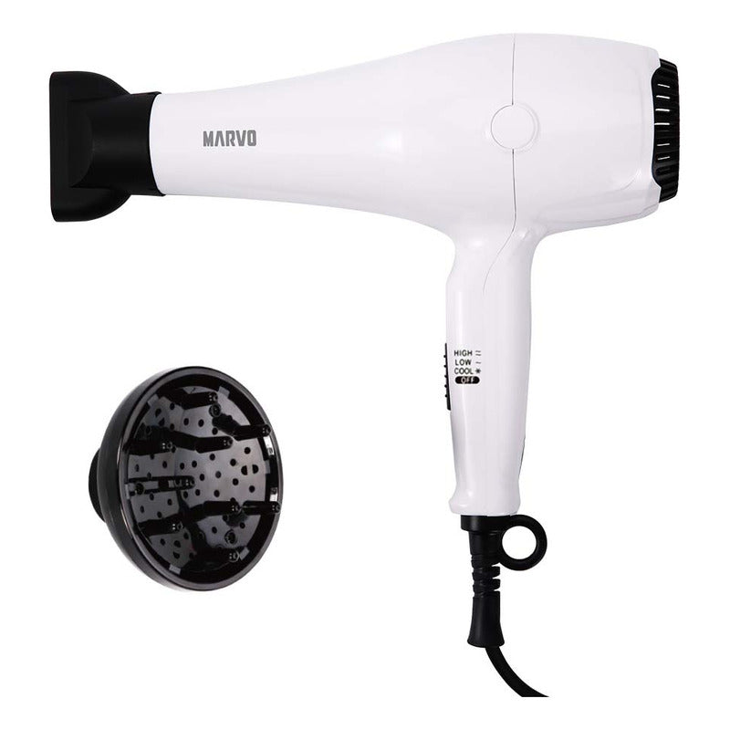 Secador De Pelo 1800w Con Difusor Color Blanco