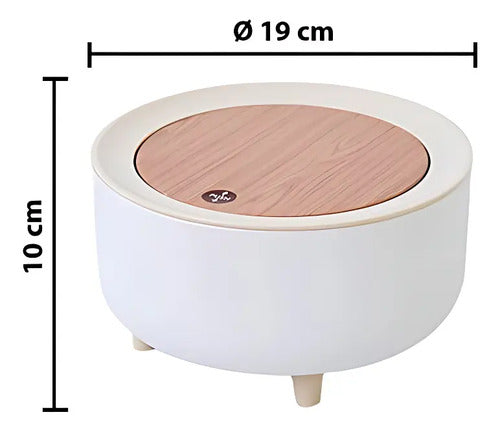 Papelera Con Tapa A Presion Mini Cesto Basura Living Cocina Blanco