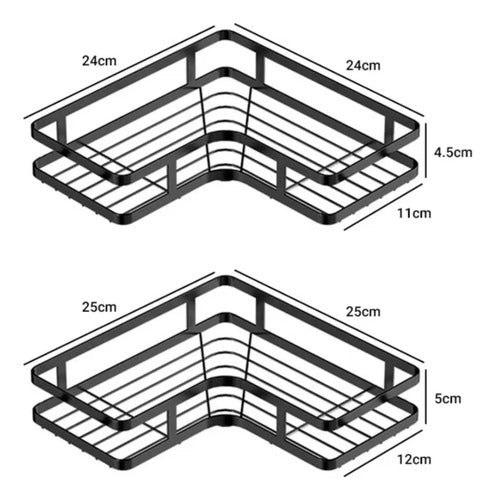 Organizador Estante Colgante Baño Ducha Pared Adhesivo X2 Negro