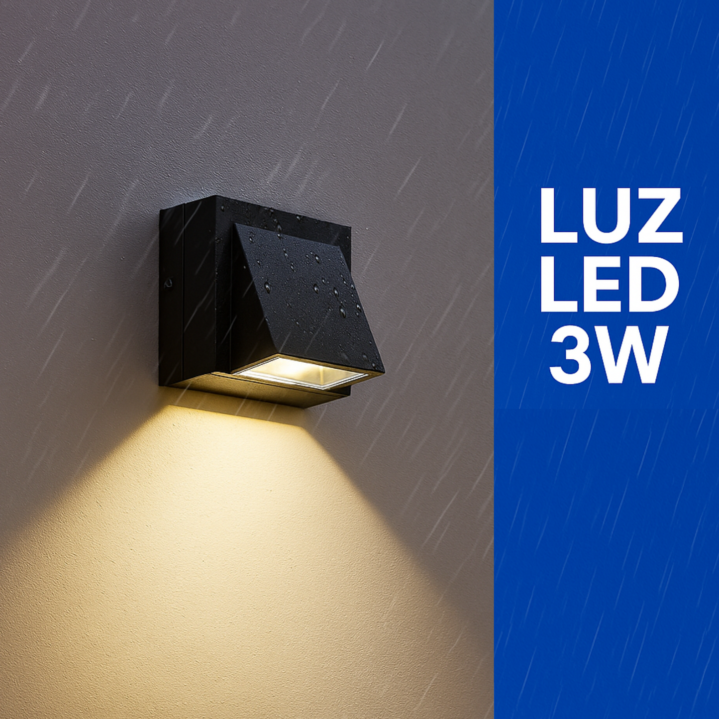 Pack de 2 Apliques Luminarias Triangulares LED 3W Luz Calida