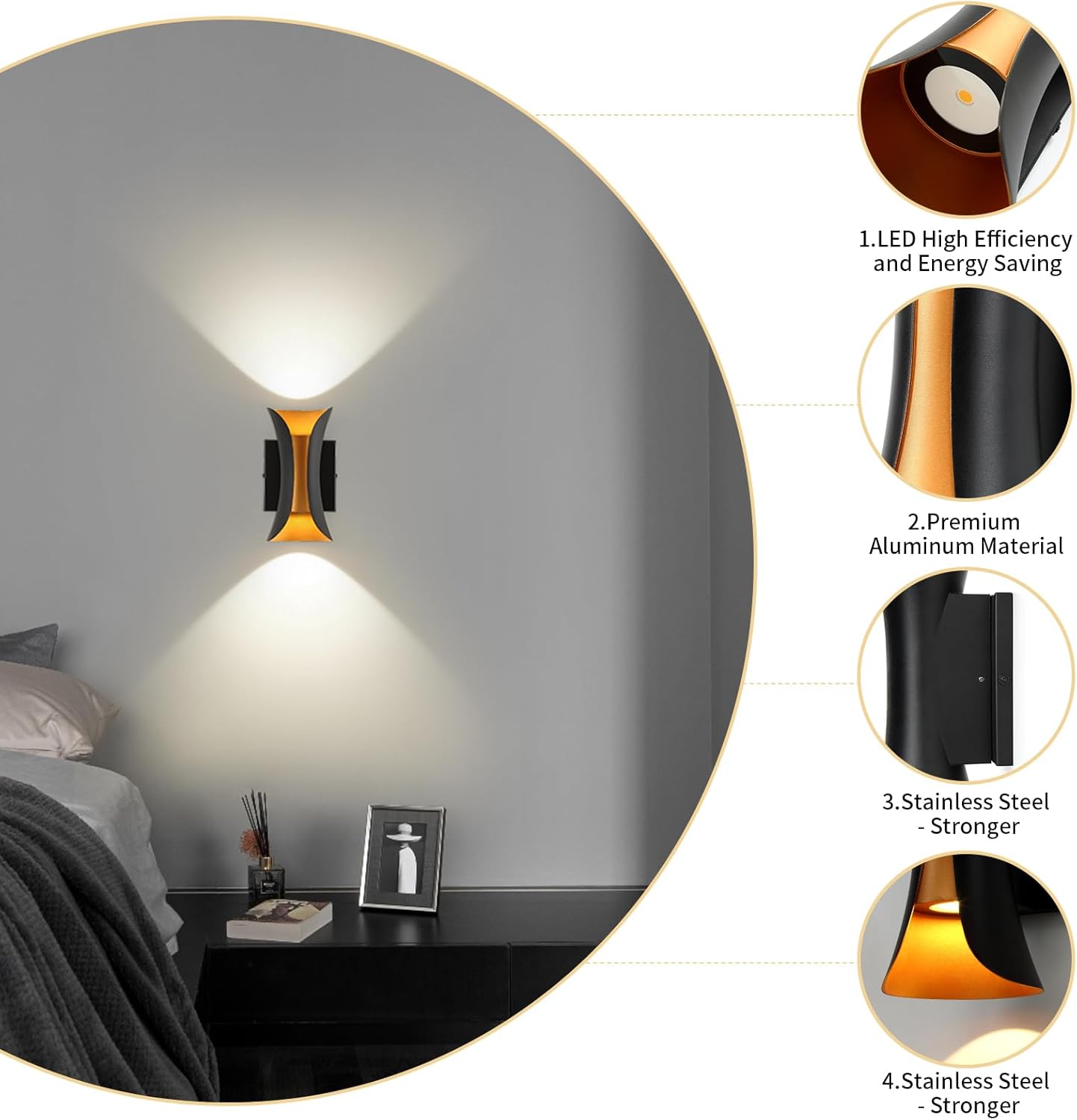 Set X2 Aplique Pared Bidireccional Luminaria Exterior Spot