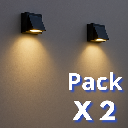 Pack de 2 Apliques Luminarias Triangulares LED 3W Luz Calida