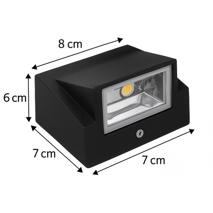Pack de 2 Apliques Luminarias Triangulares LED 3W Luz Calida