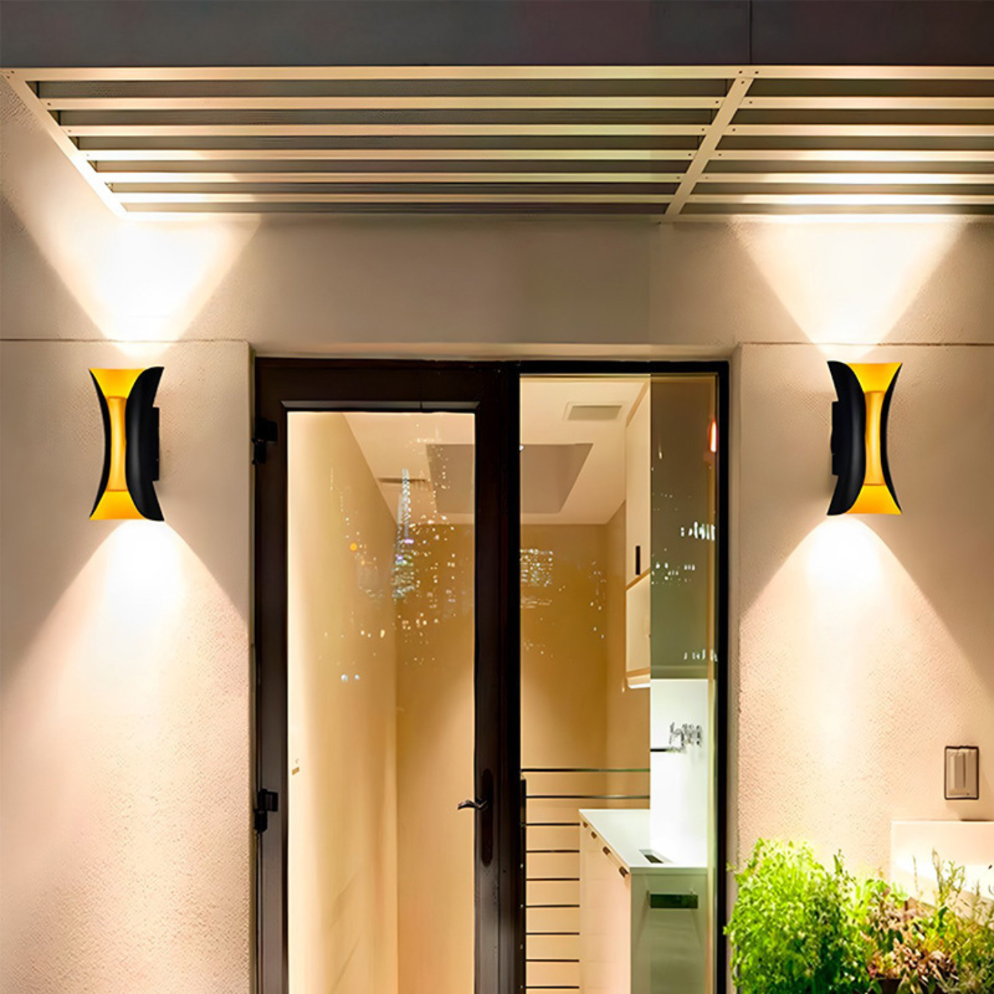 Set X2 Aplique Pared Bidireccional Luminaria Exterior Spot