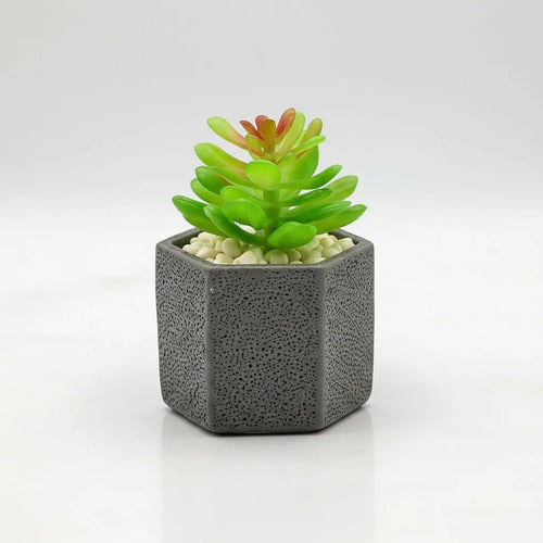 Planta Artificial Maceta Cerámica Decorativa 10cm Verde