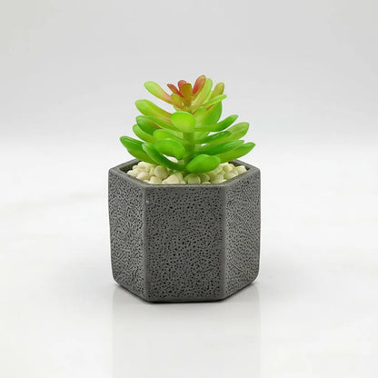 Planta Artificial Maceta Cerámica Decorativa 10cm Verde