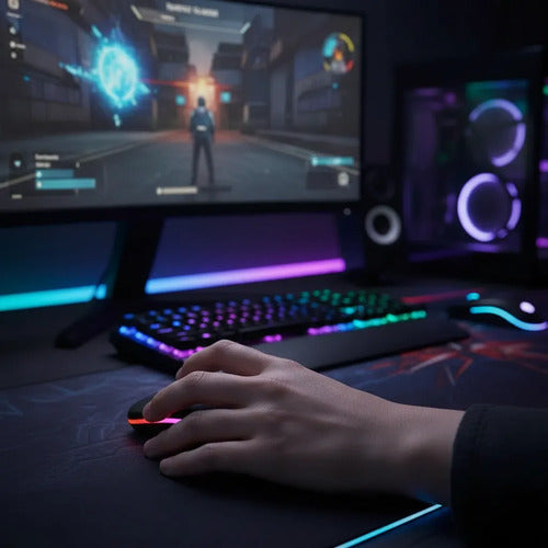 Mouse Inalambrico Bluetooth Led Rgb Recargable 1600 Dpi Aleatorio - 3 Colores
