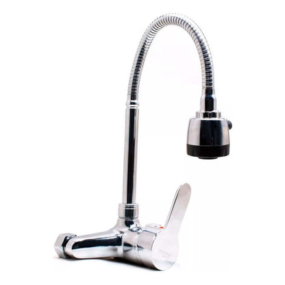 Grifo Monocomando 20cm Flexible Cocina Cromado Mesada Pared