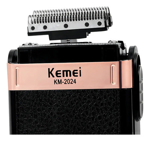 Afeitadora Kemei 2024 De Láminas Inalámbrica Para Rostro Y Cuerpo Negro