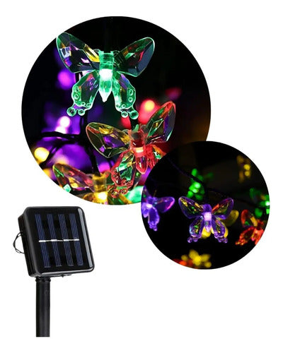 Guia Solar Guirnalda Luces Led Calidas Y Rgb Lamparas 5 Mts