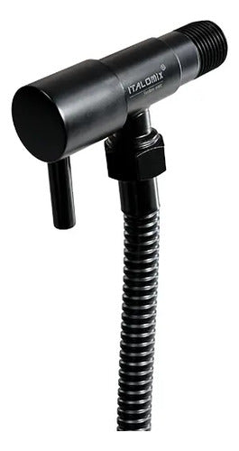 Ducha Higienica Negra Metalica Grifo Baño Con Boton