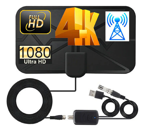 Antena Interior Digital De Doble Amplificación 4k 1080p Tv Mr.fu