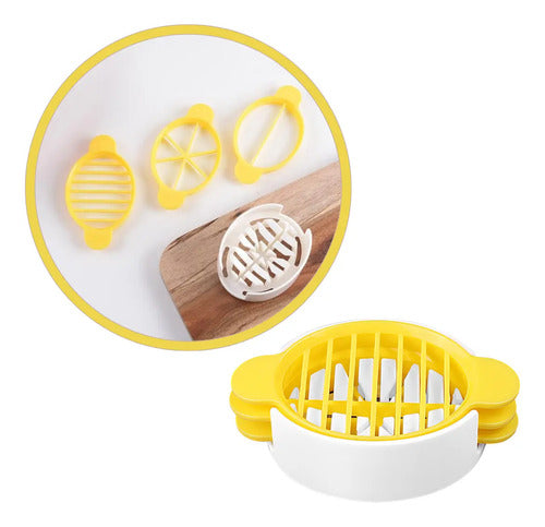 Cortador Rebanador Huevo Manual De Plastico Blanco