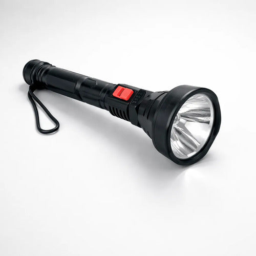 Linterna De Mano Led Recargable Potente 500 Lumens Usb 300mt Blanco Negro