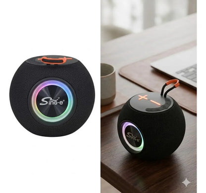 Parlante Bluetooth Portatil Luces Led Usb Tf Aux Radio Fm Negro