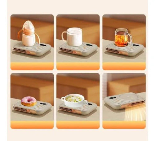 Base Calentadora De Tazas 3 Temperaturas Electrico Termico Beige