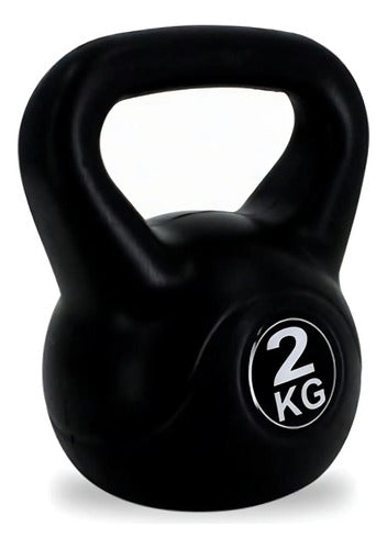 Pesa Rusa Mancuerna Ejercicio Gym 2 Kilos Negro