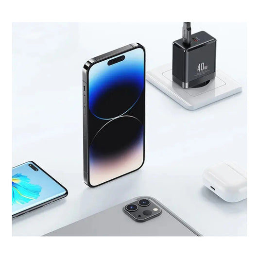 Cargador Pared 40w Tipo C Usb C Carga Rapida Negro