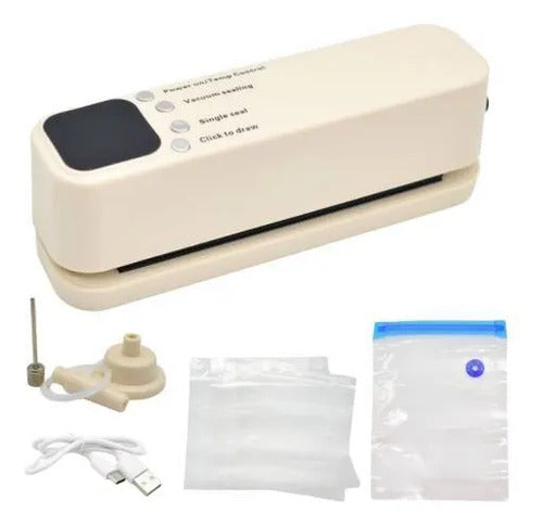 Selladora Envasadora Al Vacio Recargable Compacta Usb 10w