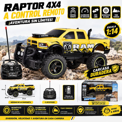 Camioneta 4x4 Control Remoto Todoterreno Escala 1:14 Amarillo