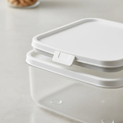 Set Recipientes Acrilicos Cocina Tapa Pack X3 Frasco Blanco