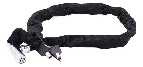Candado Cadena Bicicleta Moto Acero Alta Seguridad Tela 85cm Negro