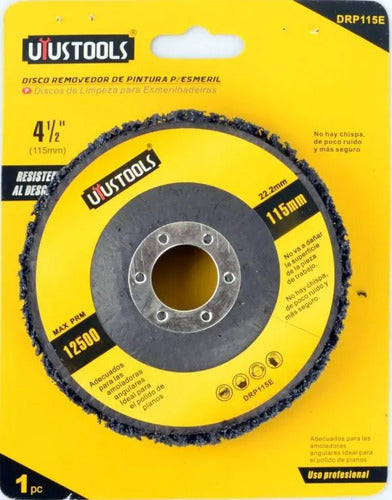 Disco Removedor Pintura Oxido Pulir 4 1/2 115mm Esmeril Negro - Drp115e