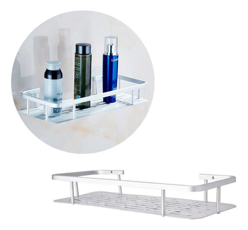 Repisa Colgante Baño Ducha Estante Aluminio Plateado Plateado
