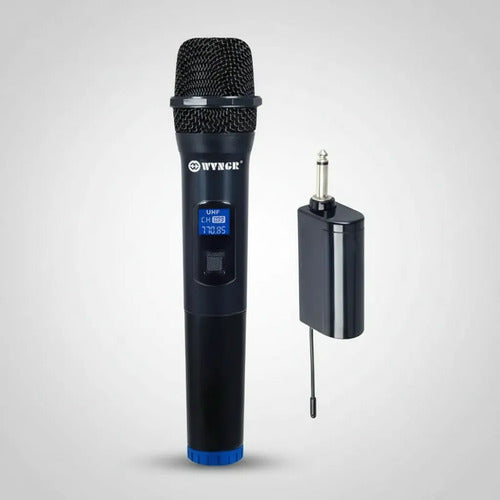 Microfono Inalambrico Uhf Recargable C/receptor 10 Metros Negro
