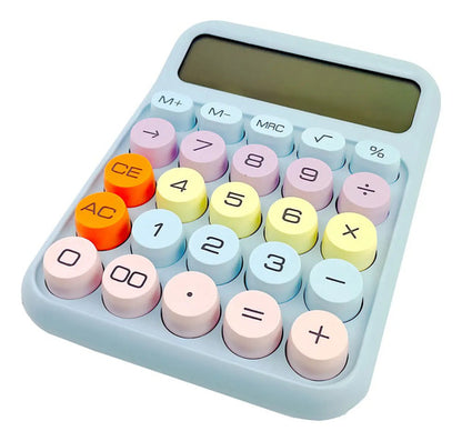 Calculadora De Escritorio Aesthetic Colores Pastel 11x15.5cm Celeste