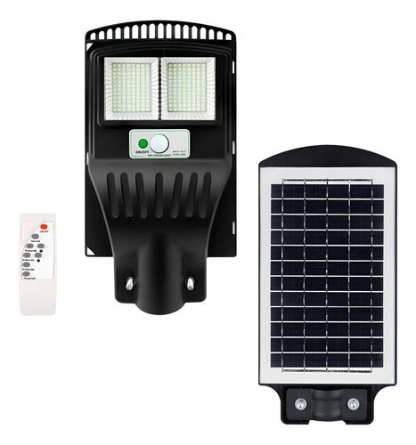 Foco Solar Led Exterior Sensor De Movimiento Reflector 60w Negro Blanco