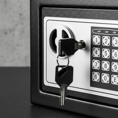 Caja Fuerte Digital Cofre Seguridad Llaves Teclado Acero Negro